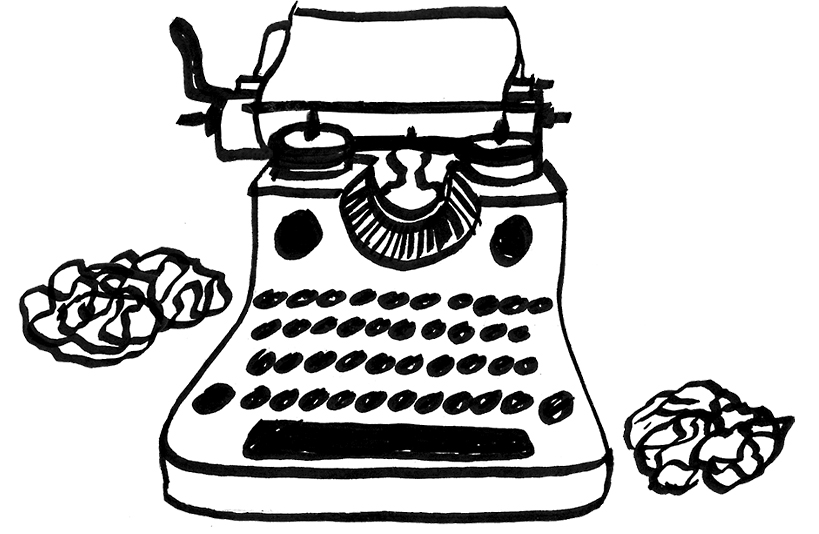 Alte Schreibmaschine mit Papier