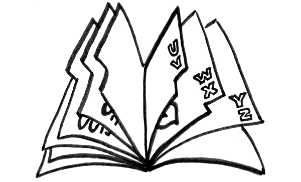 Aufgefächertes Adressbuch